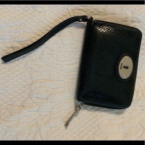Small fossil wallet wrislet